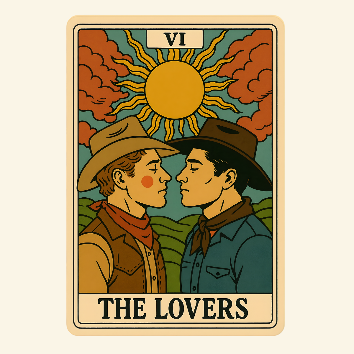 the lovers {tarot cowboys} sticker