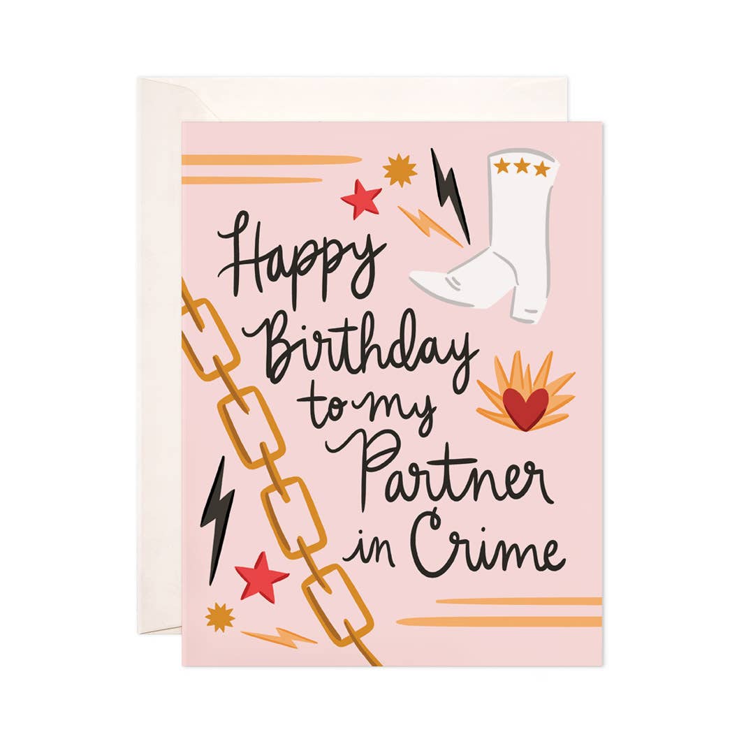Partner in Crime Bday Greeting Card - Best Friend Birthday