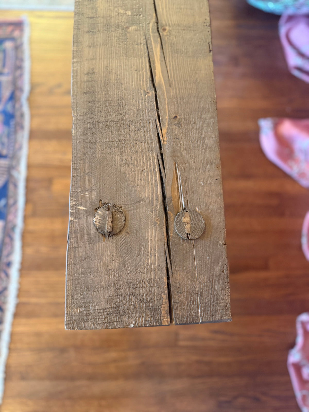 wooden hungarian farmhouse bench