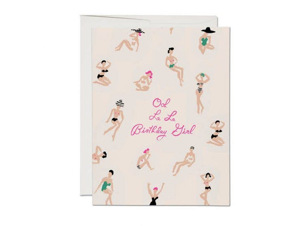 ooh la la birthday girl card