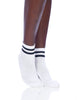 white w/ black stripe grip sock