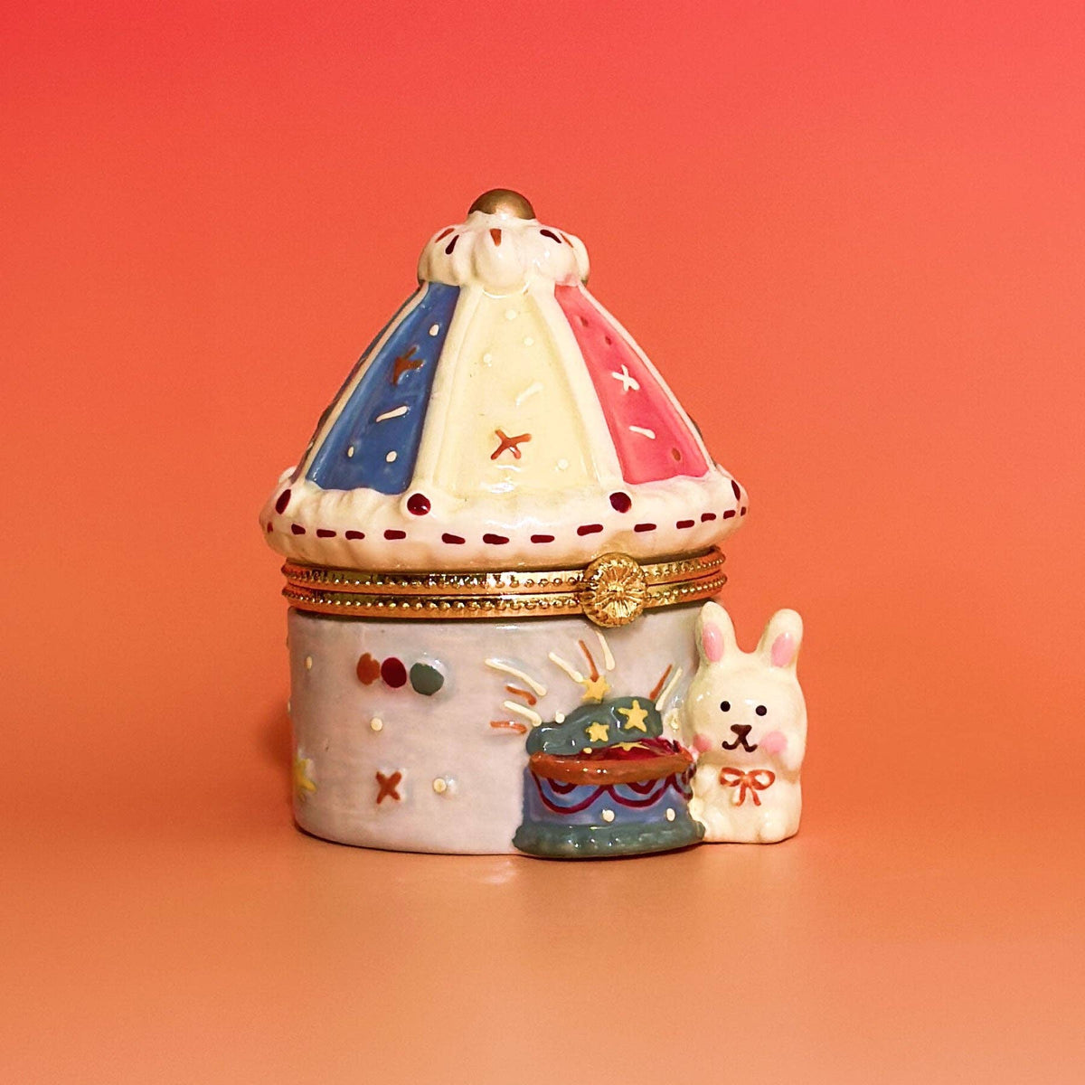 carousel tent bunny trinket box