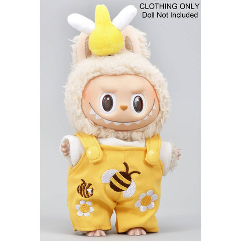 labubu 3pc bee overall set