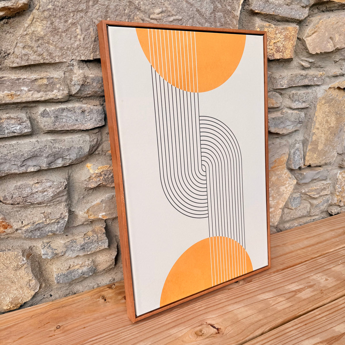 framed crescent artwork