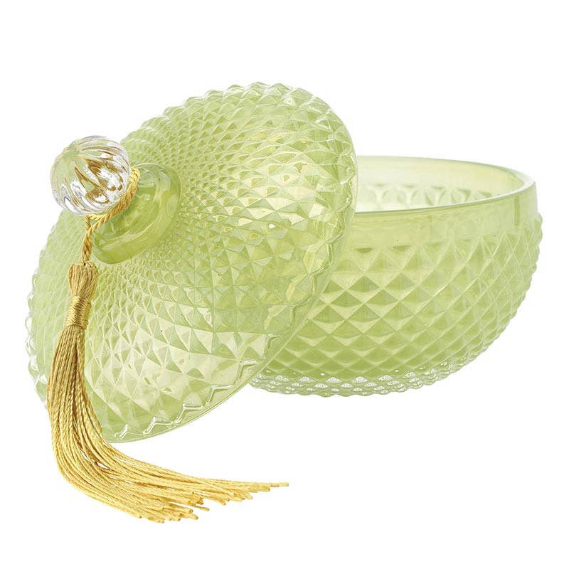 green glass jar