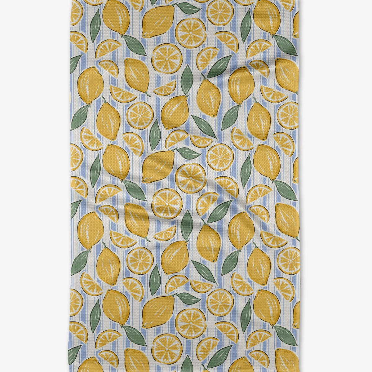 sour lemon stripes tea towel