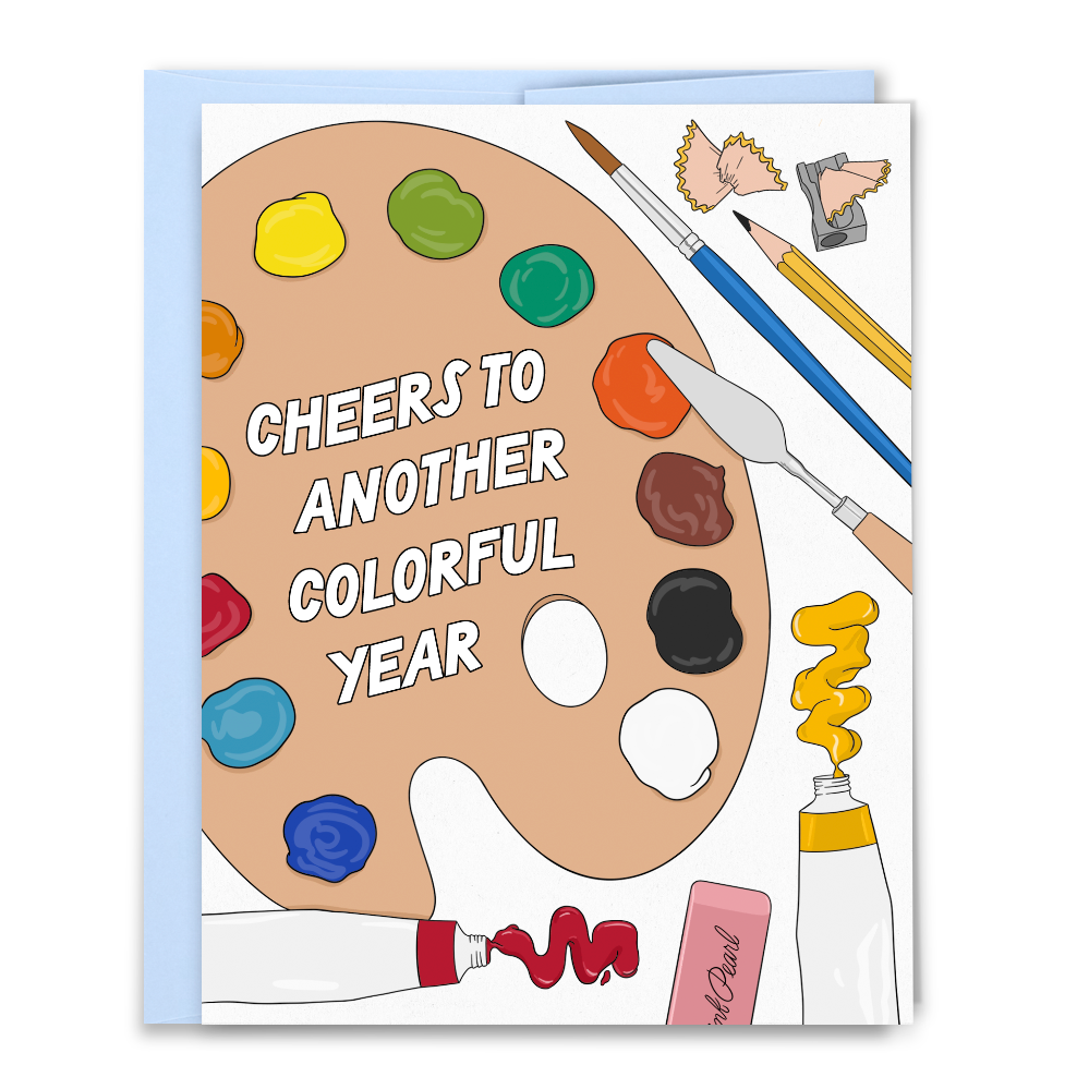 cheers to another colorful year card