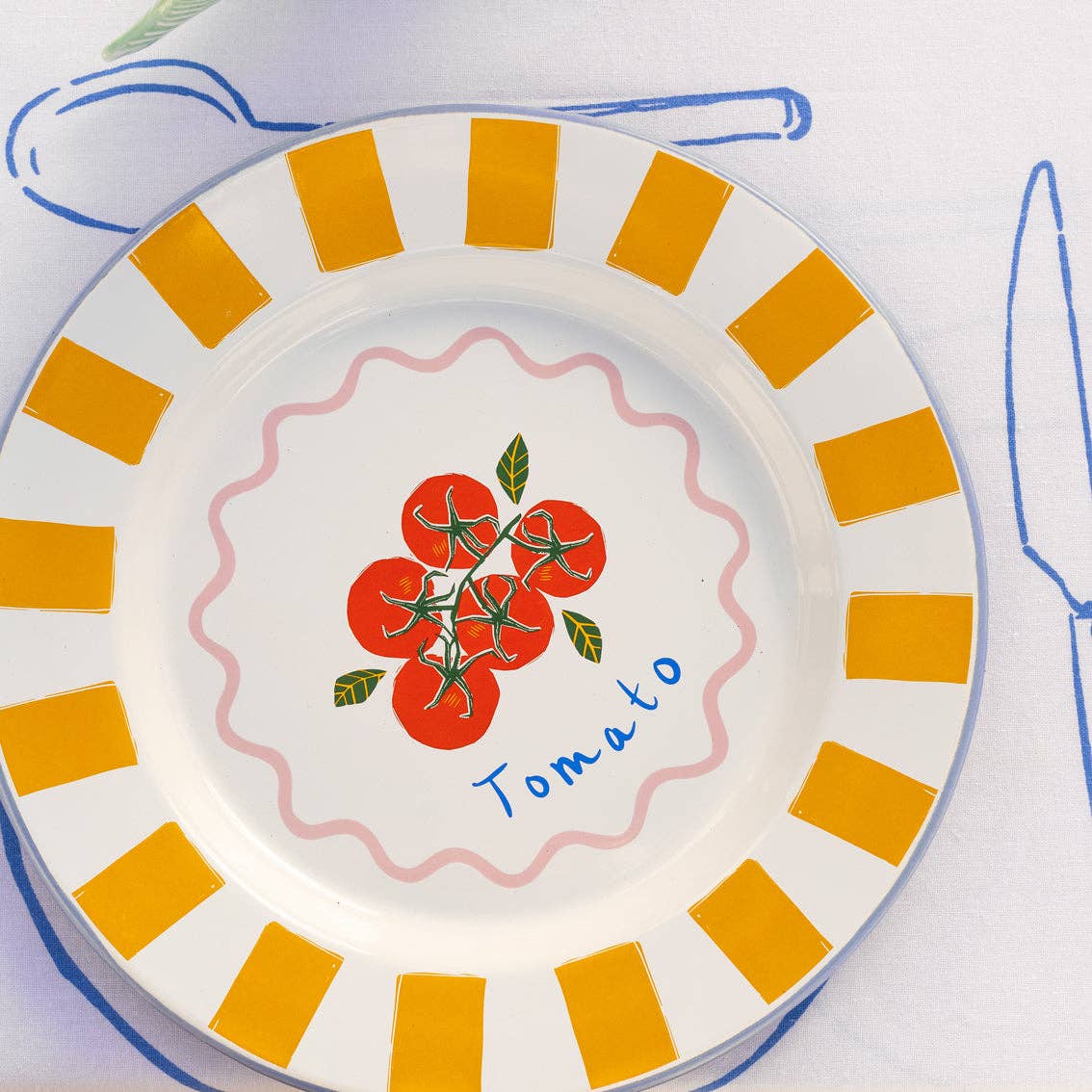 tomato enamel plate large