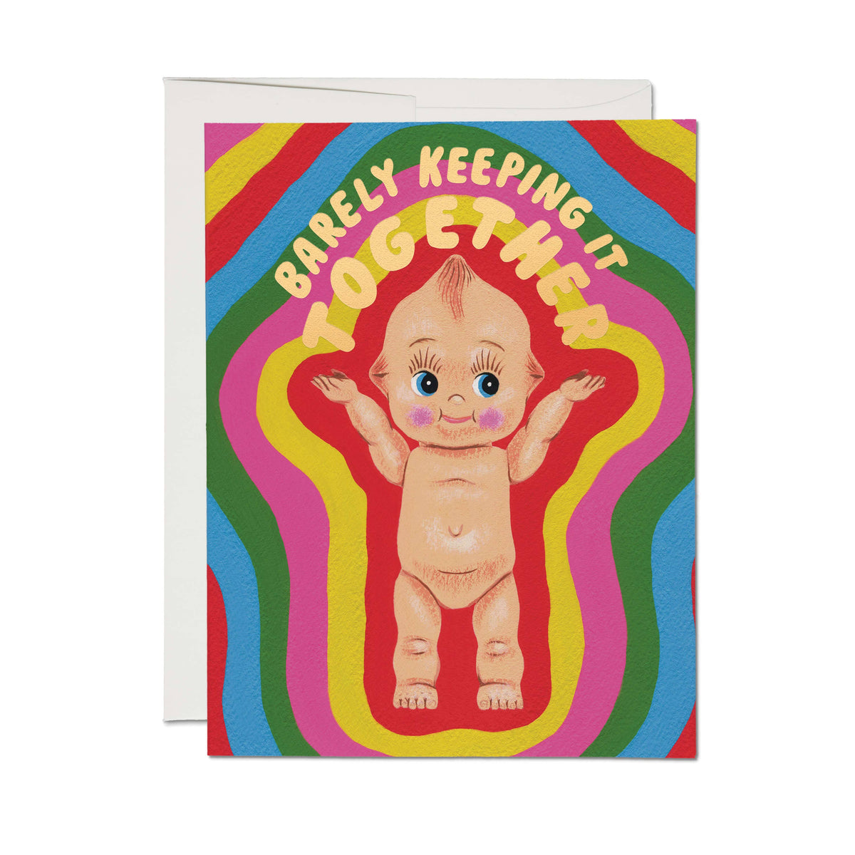 barely keeping it together kewpie doll card