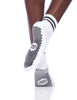 white w/ black stripe grip sock
