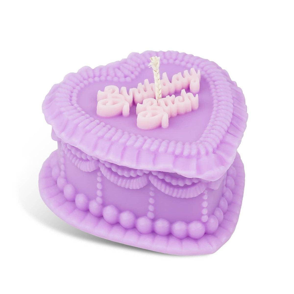 birthday bitch vintage heart cake candle