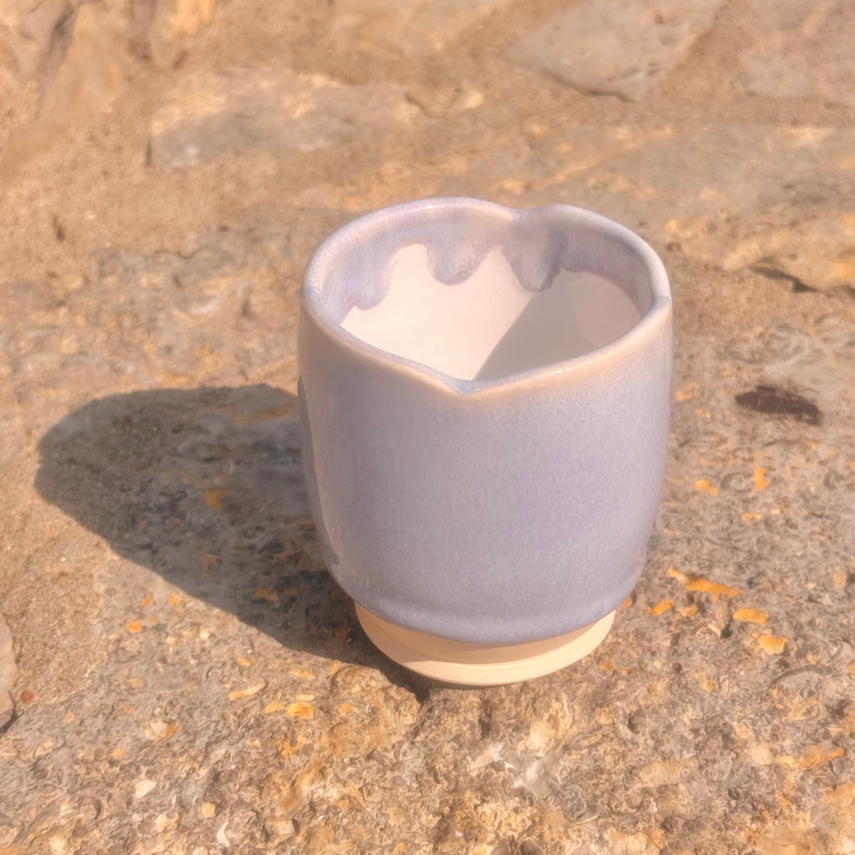 handcrafted periwinkle scalloped cup set of 4