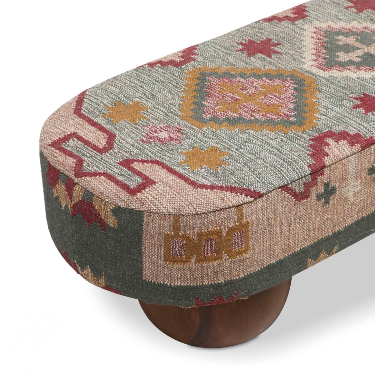vintage rug wool upholstered bench {pick up only}