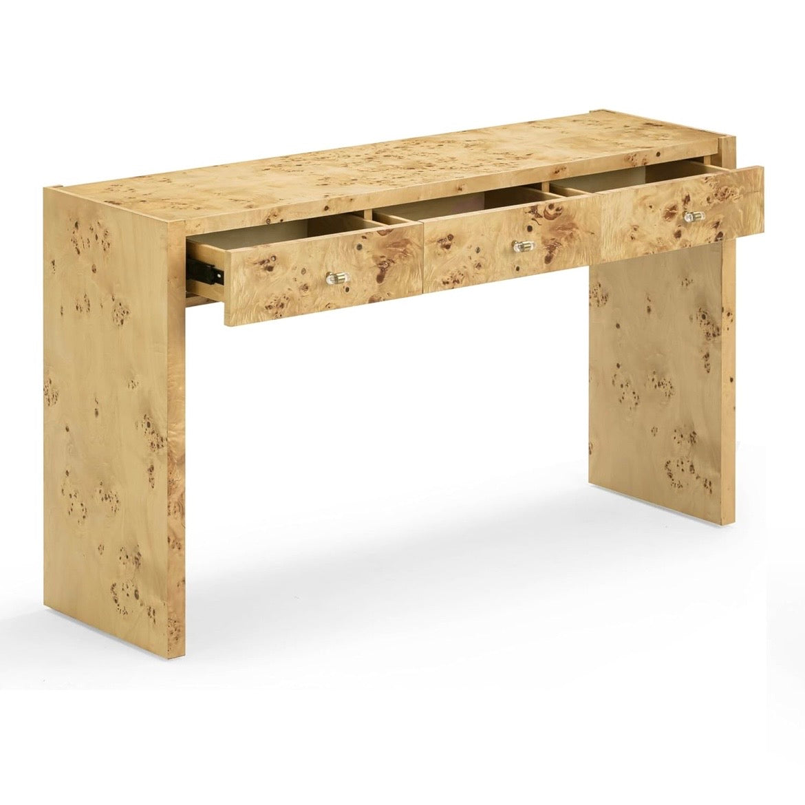 burl console table {shipping not available}