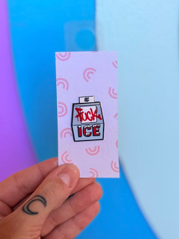 fuck ice pin {metal}