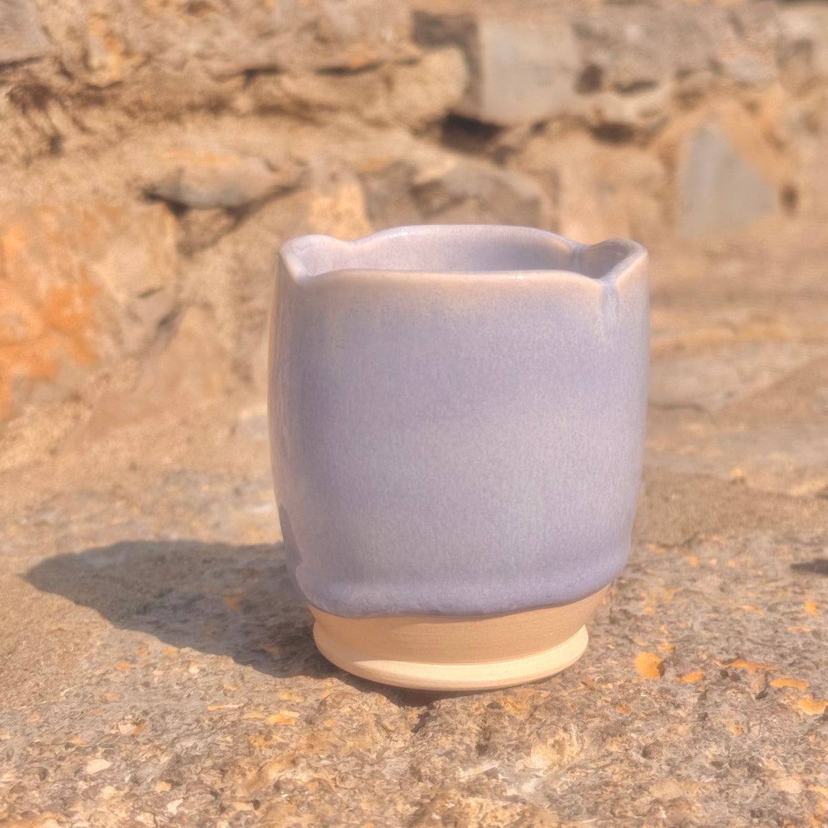 handcrafted periwinkle scalloped cup set of 4