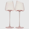 blush slanted wine glasses