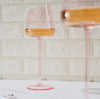 blush slanted wine glasses