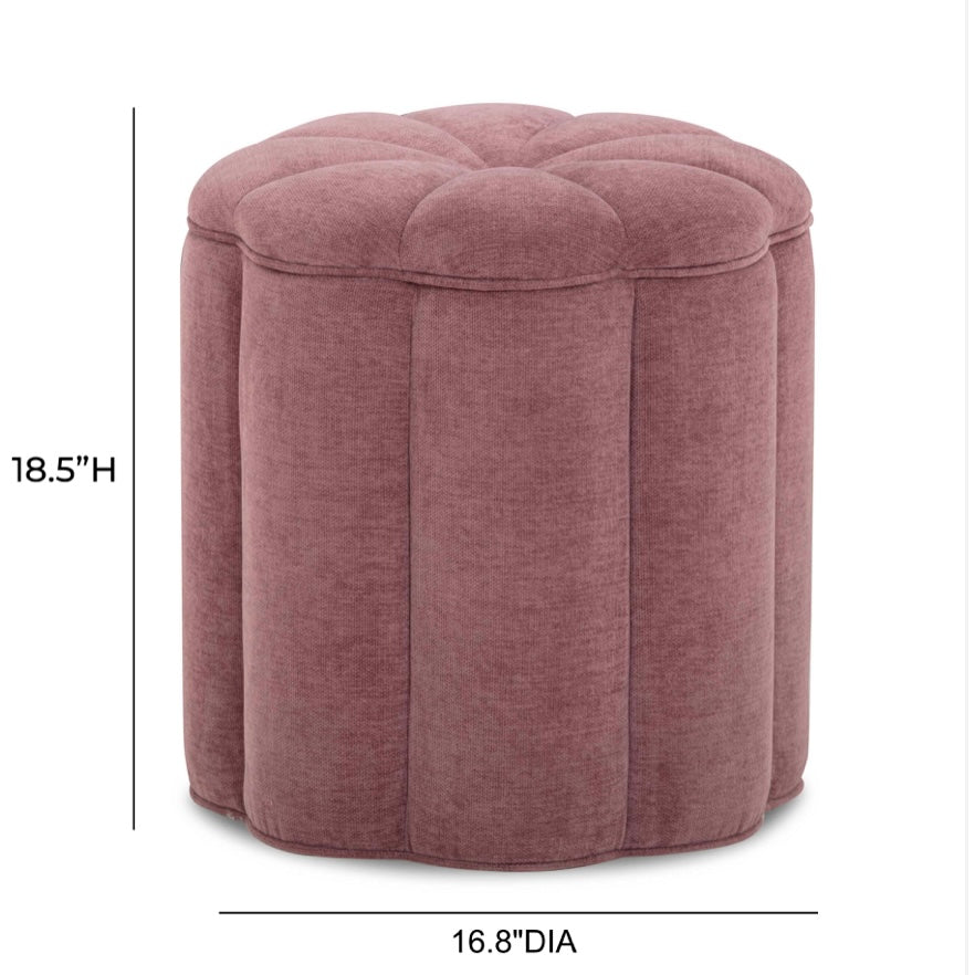fleur {mauve} velvet storage ottoman
