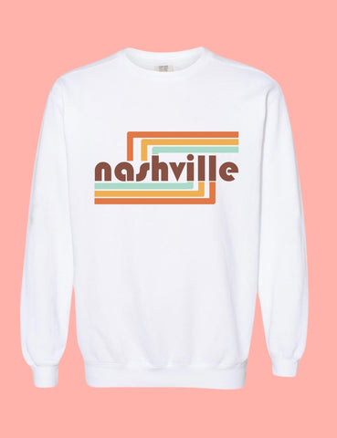 retro nashville line sweatshirt {white}