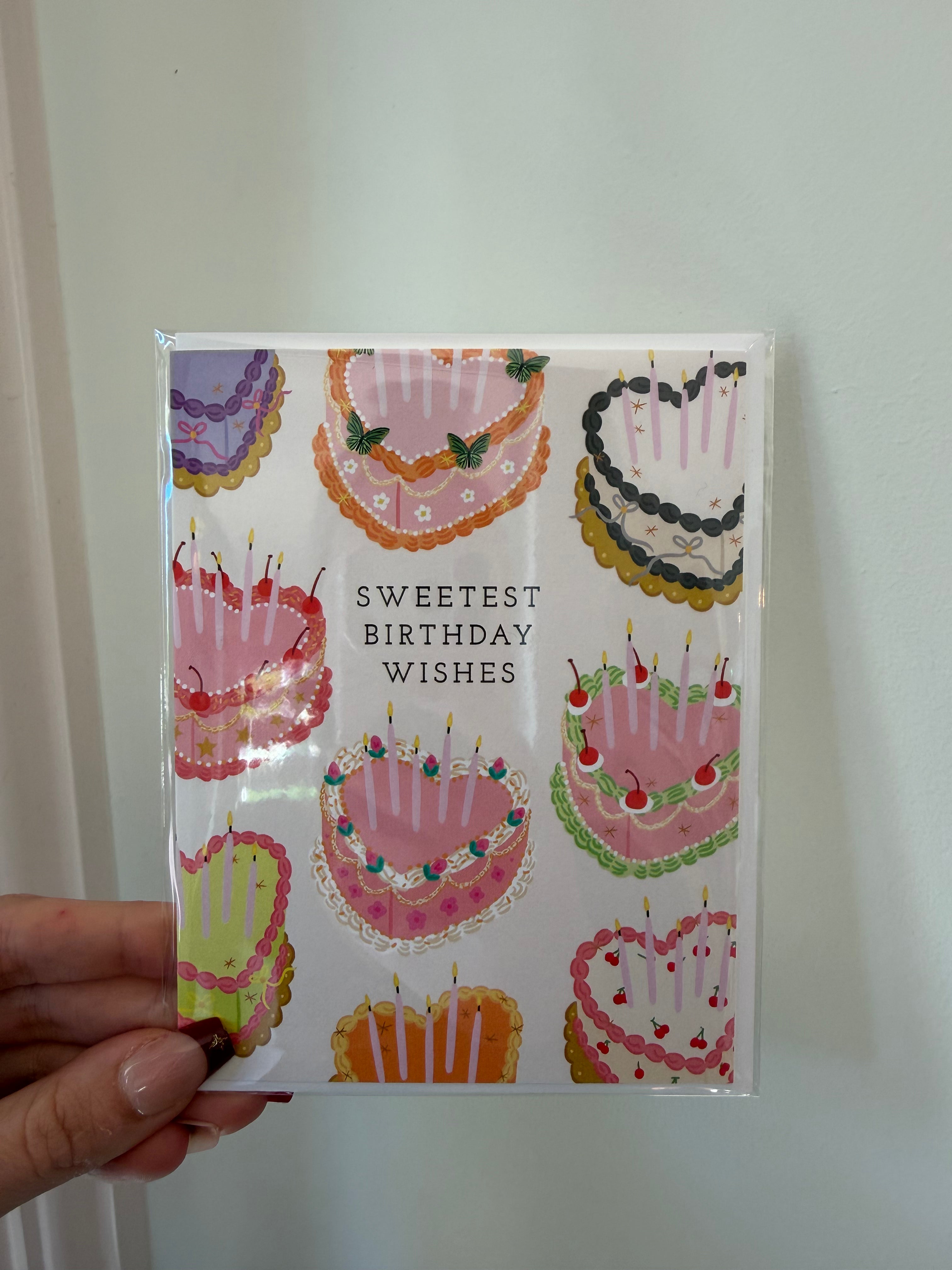 sweetest birthday wishes cake card