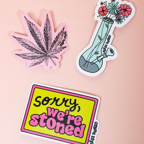 sorry, we're stoned sticker pack