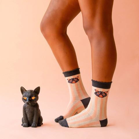 spooky kitty crew socks