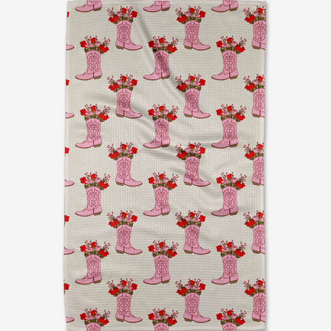 cowgirl boots tea towel