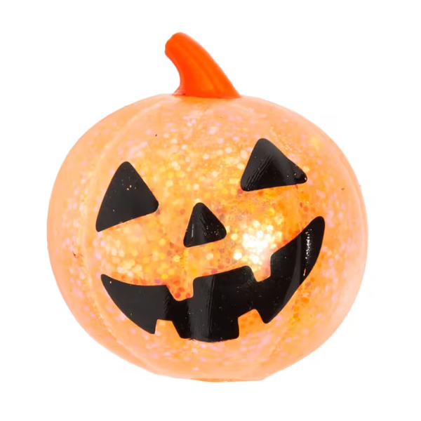 glittery pumpkin squish ball