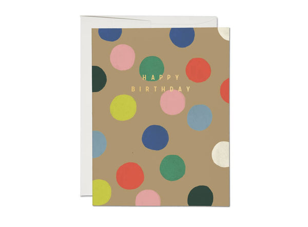 happy birthday {rainbow dots} card