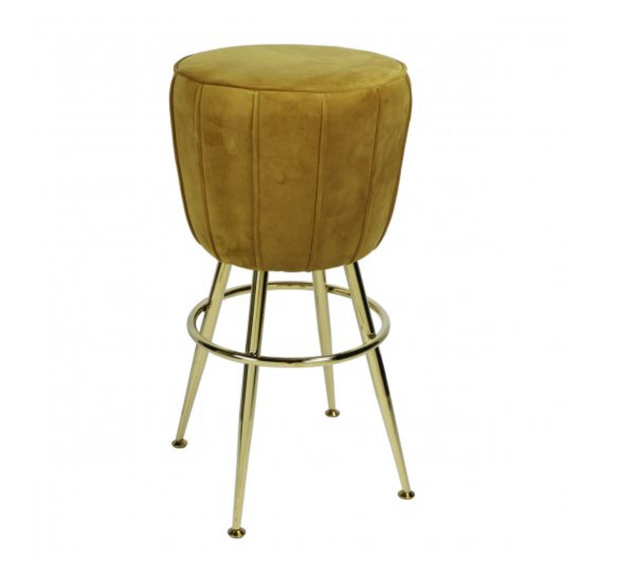 mustard velvet & brass bar stool {shipping not available}