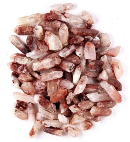 hematoid fire quartz points - Apple & Oak