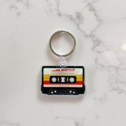 i love nashville cassette key chain