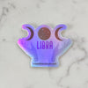libra holographic hands sticker