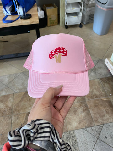 mushroom trucker hat