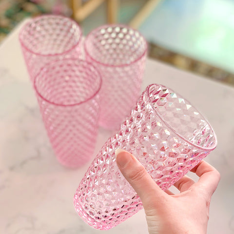 pink diamond cut {acrylic} hi-ball