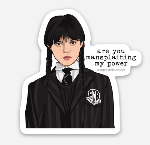 wednesday mansplaining sticker {small}