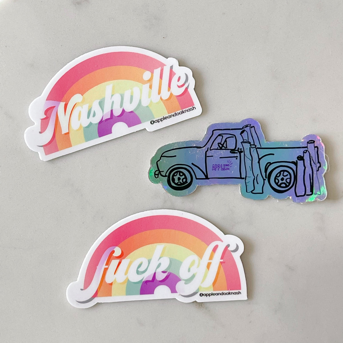 fuck off rainbow sticker - Apple & Oak