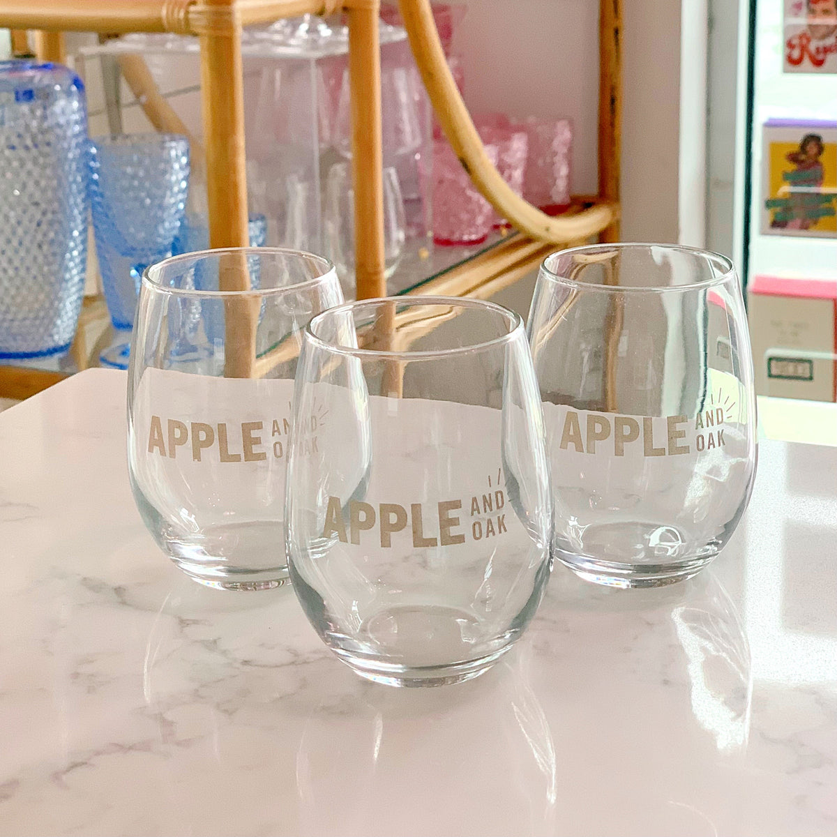 apple & oak wine glass