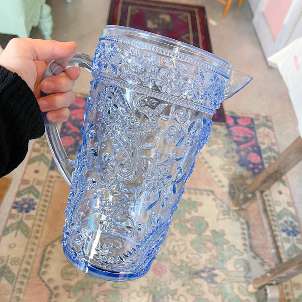 Acrylic Blue Paisley 2 Quart Pitcher with Lid