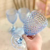 blue diamond cut {acrylic} wine glass