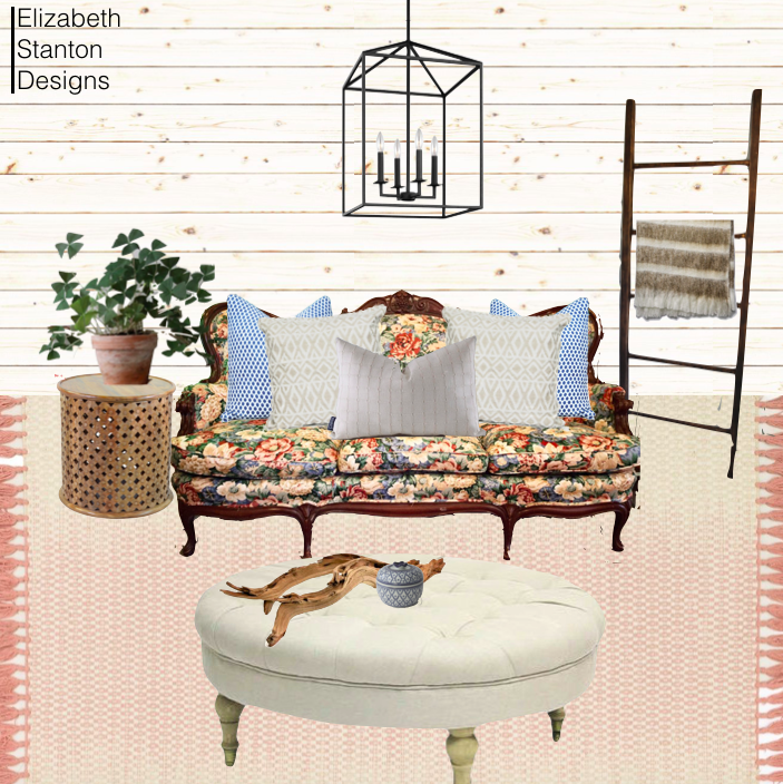 ES8: floral sofa meets modern farmhouse