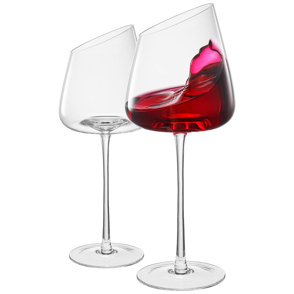 clear slanted wine glasses