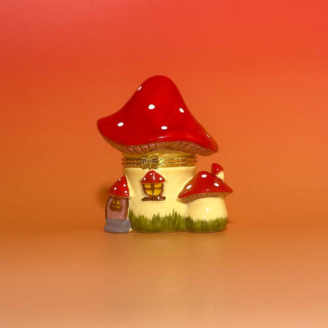 mushroom house trinket box