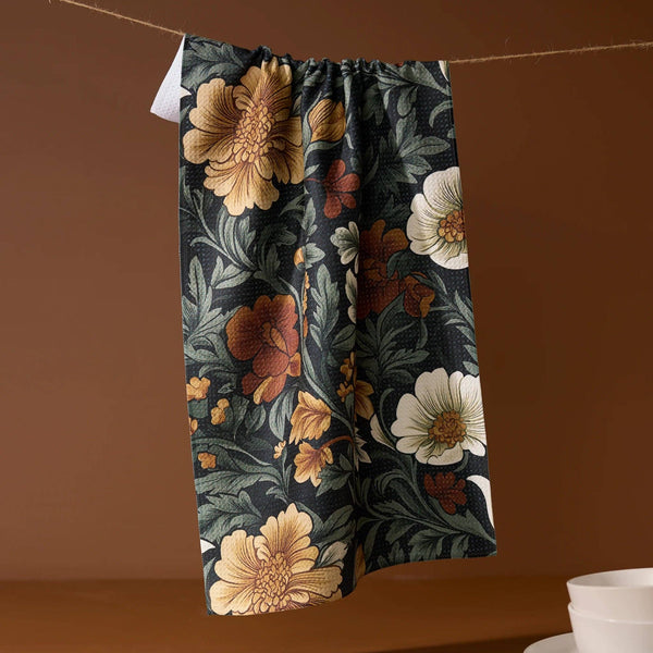 classic floral tea towel