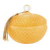 orange glass jar: glass  {4 dia x 4 h}