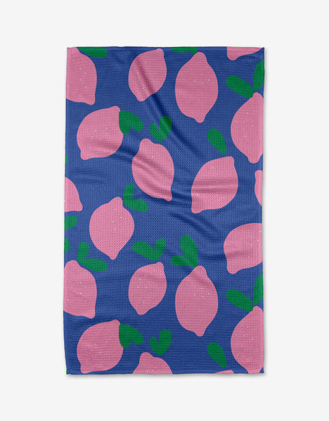 pink lemons tea towel