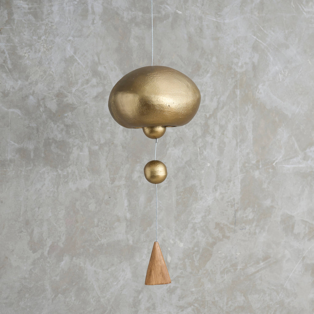 antique brass hanging bell {domed}