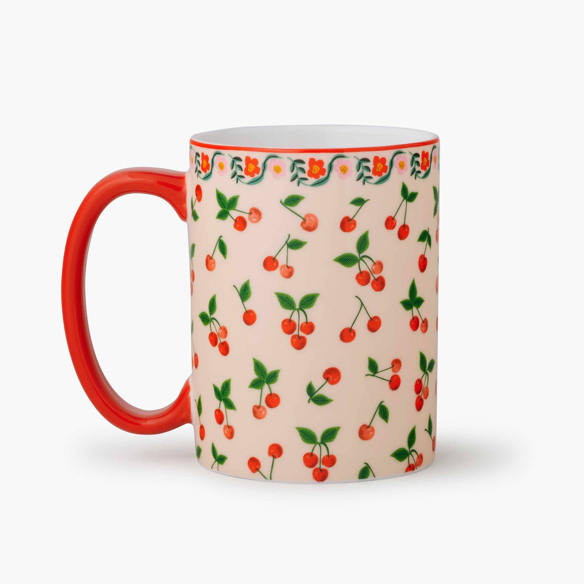 cherries porcelain mug