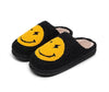 smiley face slippers {black}